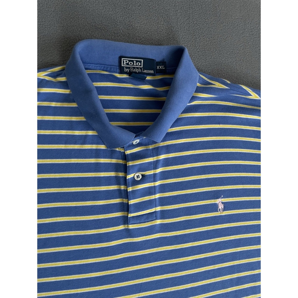 Polo Ralph Lauren Polo Shirt Short Sleeve Men Golf 2xl Classic Fit Striped - Picture 2 of 6
